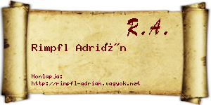 Rimpfl Adrián névjegykártya